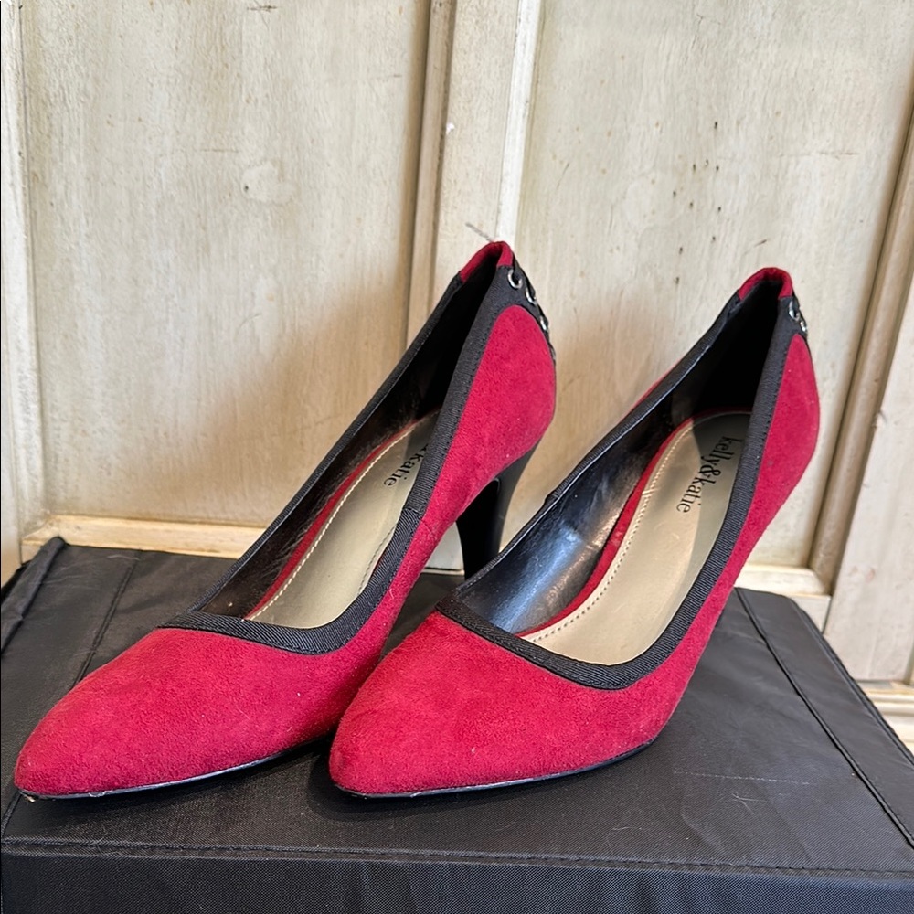 Elegant Red & Black Women's Heels